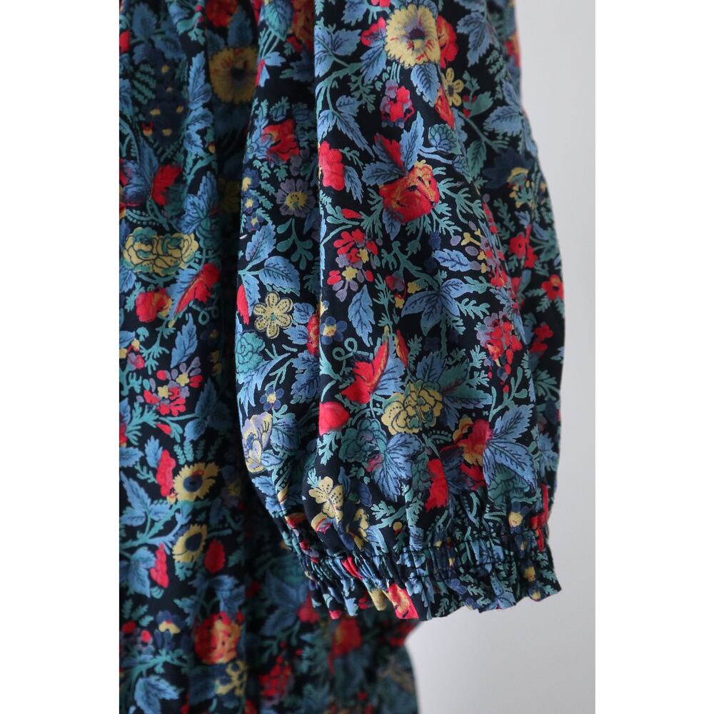 Handmade Size XL Vintage Prairie Sun Dress Cottage Cotton Floral Print - Picture 4 of 9